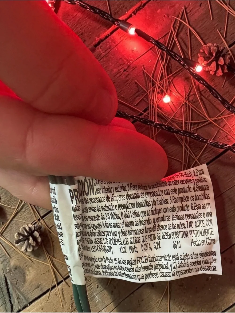 Red LED Christmas Lights String – Partial Working Strand C6 Style Bulbs Holiday